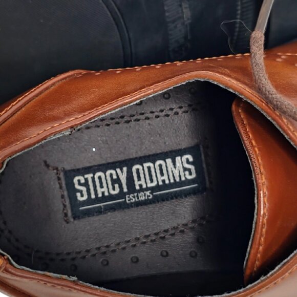 Stacy Adams Boys Tan Vegan Leather Oxford Loafers - Picture 5 of 11